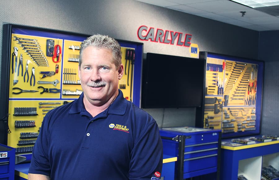 Photo of a Carlyle by NAPA Tools & Equipment employer standing in front of a tool display.