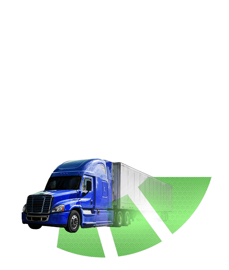 A semi truck overlaid on the J-Tech logo