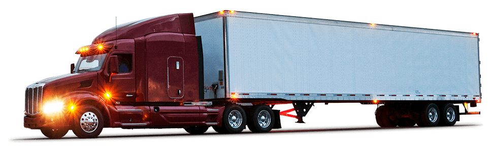 A semi truck hauling a trailer