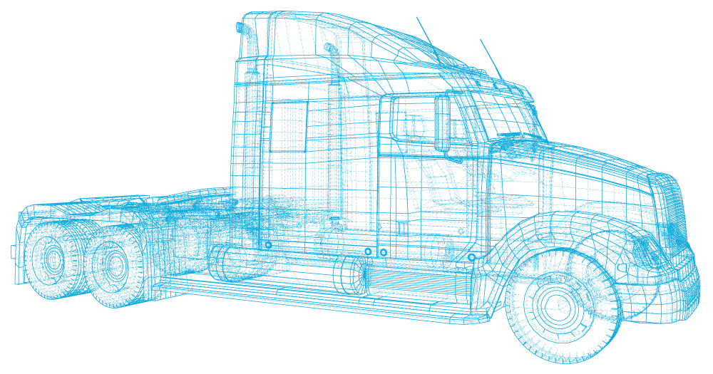 Schematic of a diesel semi truck