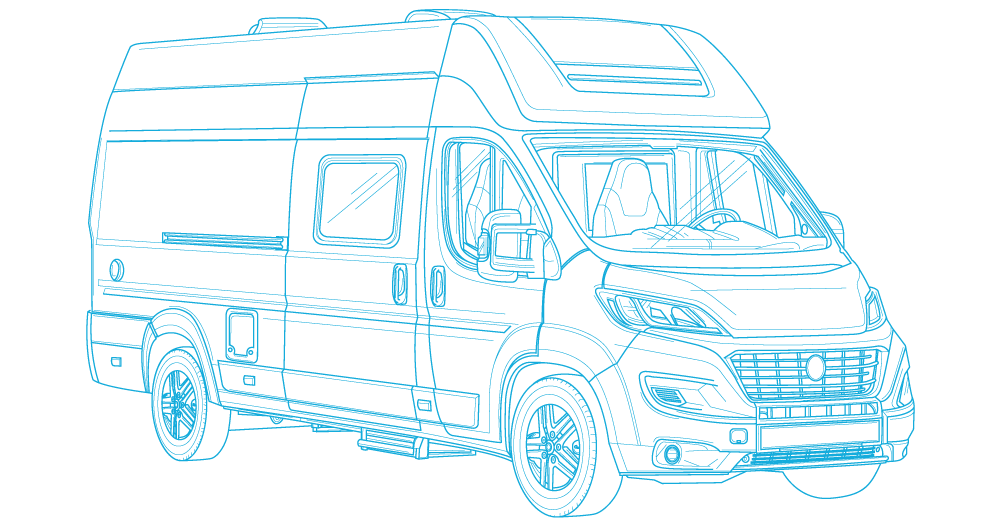 blueprint outline of an RV