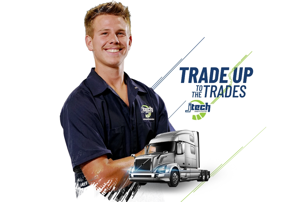 J-Tech Diesel Technology student smiles with arms crossed